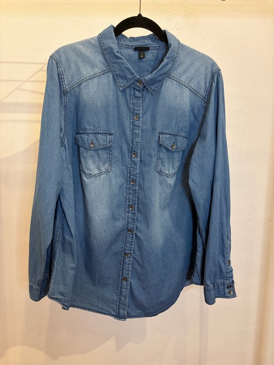 torrid Tops - torrid faded blue denim shirt